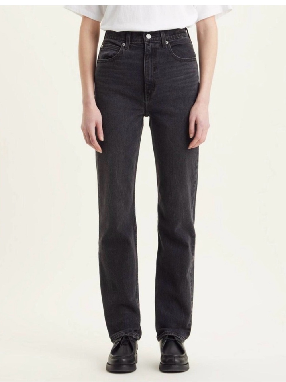 Levi’s 70’s High Slim Straight Black Washed Jeans size 32